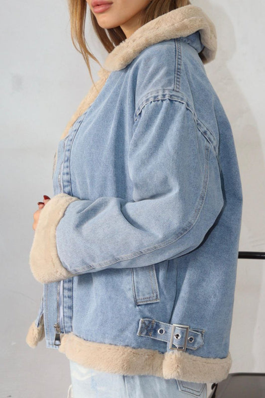 מעיל ג'ינס פרווה