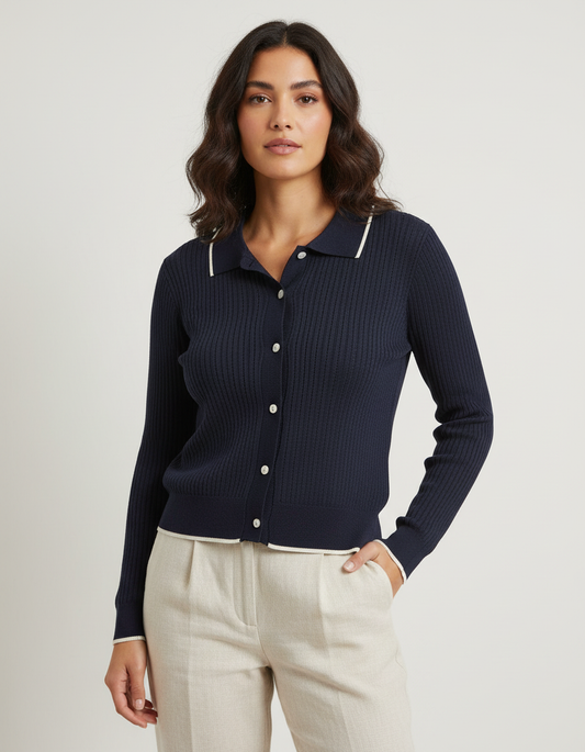 סריג דק חורים+ כפתורים new collection