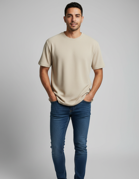 חולצה וופל סריג אובר סייז 2026