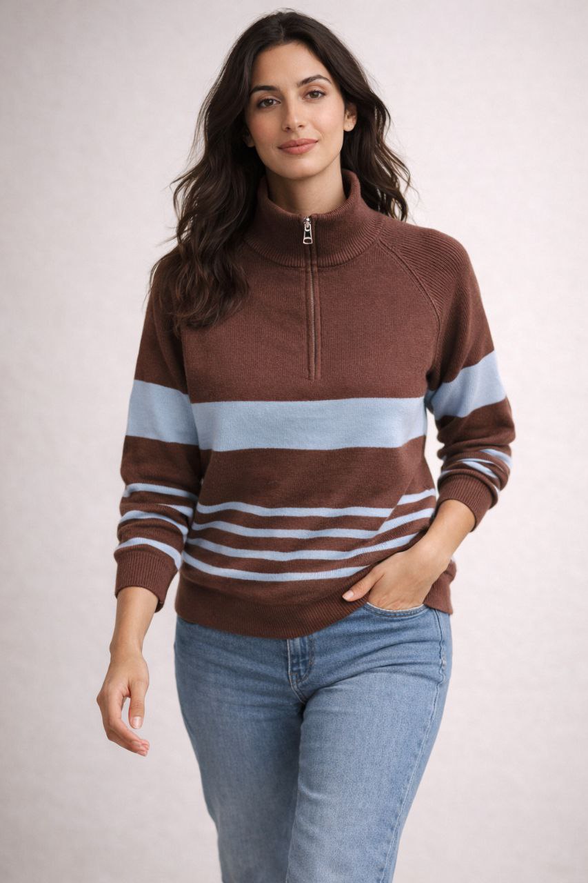 סריג חצי רוכסן מעוצב