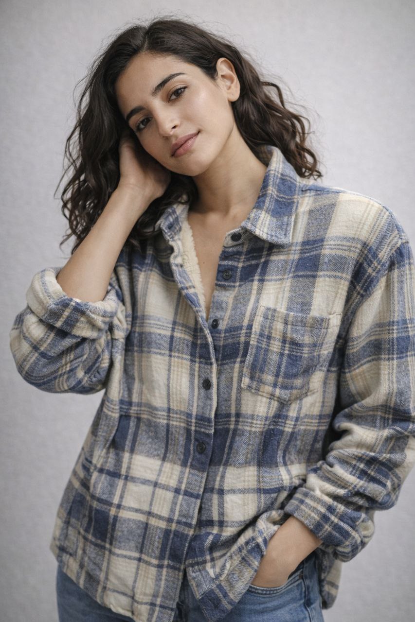 ג'קט משובץ פרווה פנימית