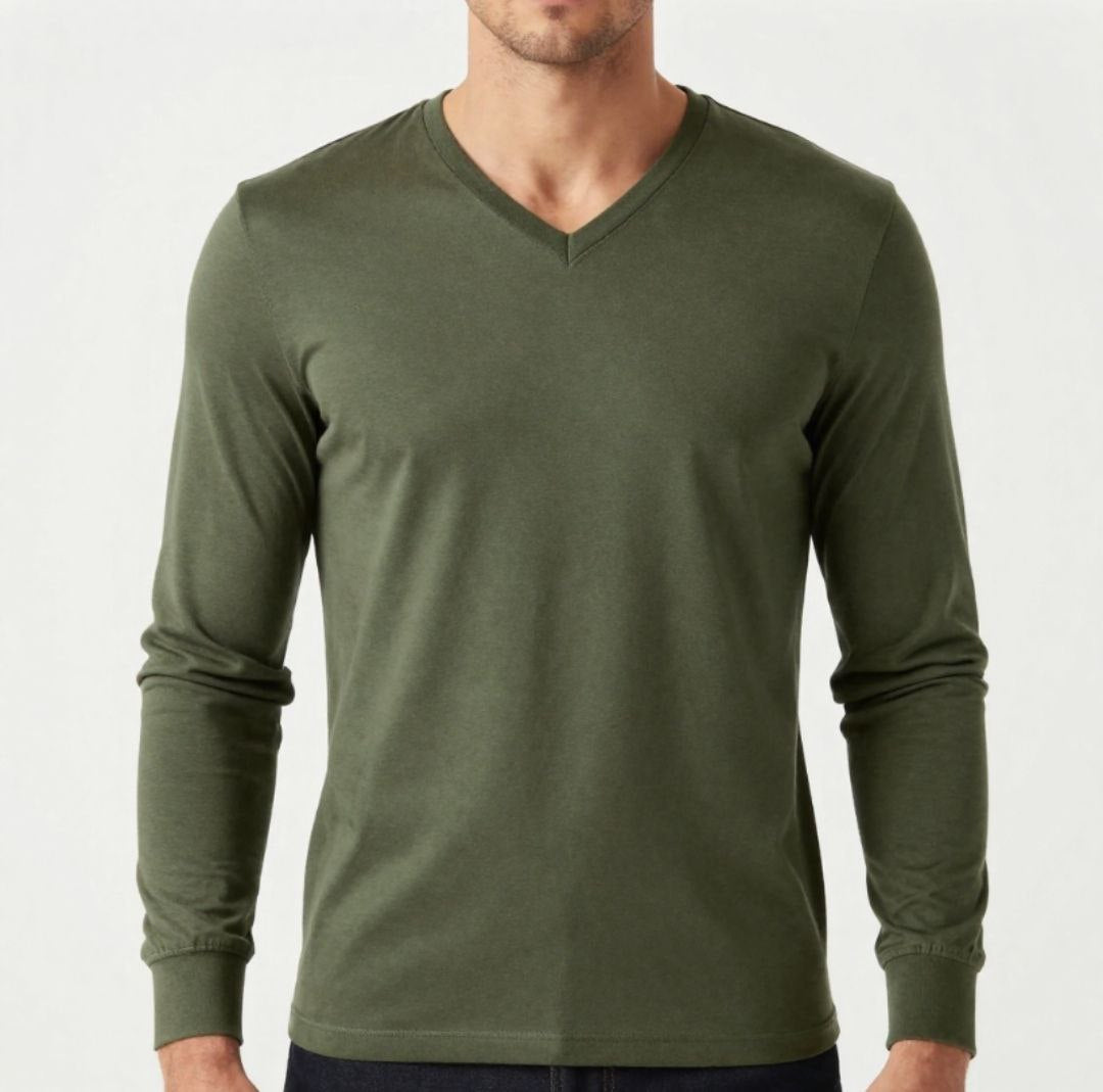 חולצת בייסיק וי ארוך