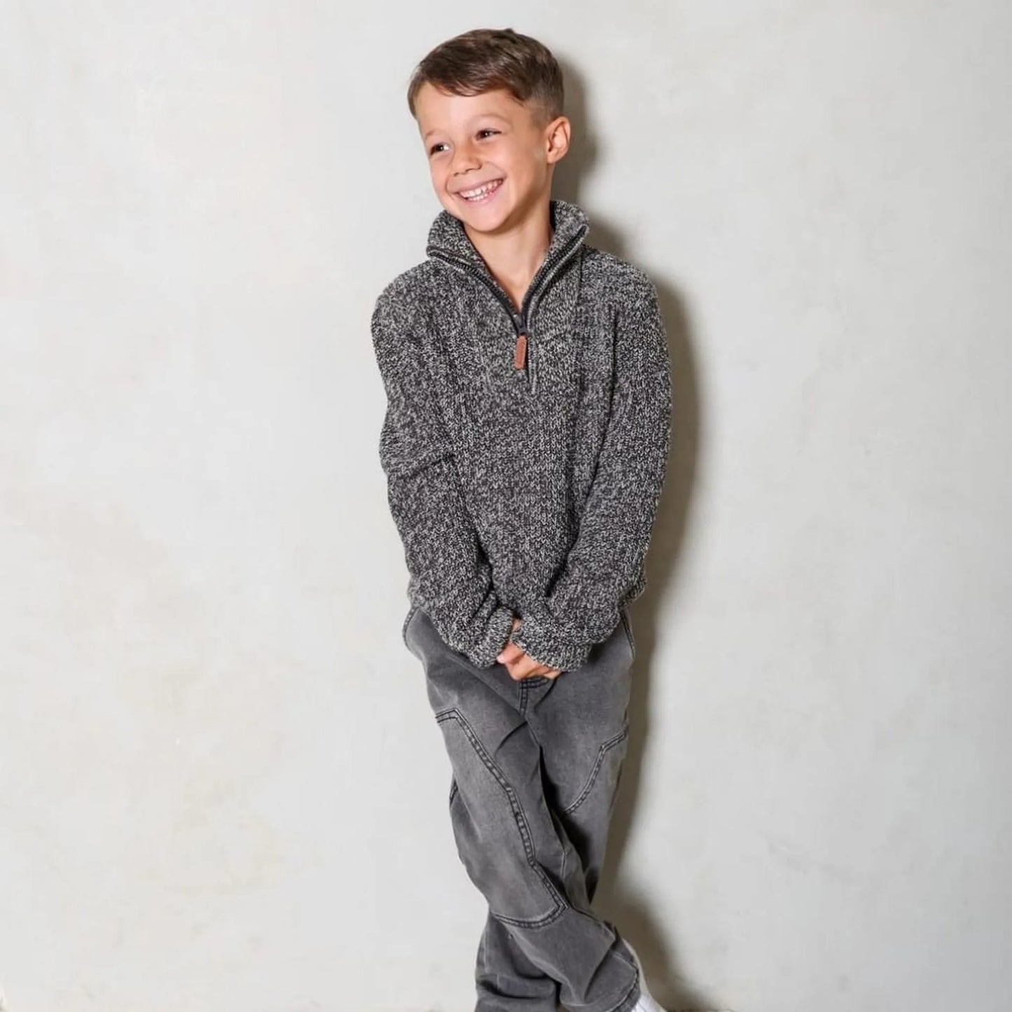 סריג ילדים חצי רוכסן