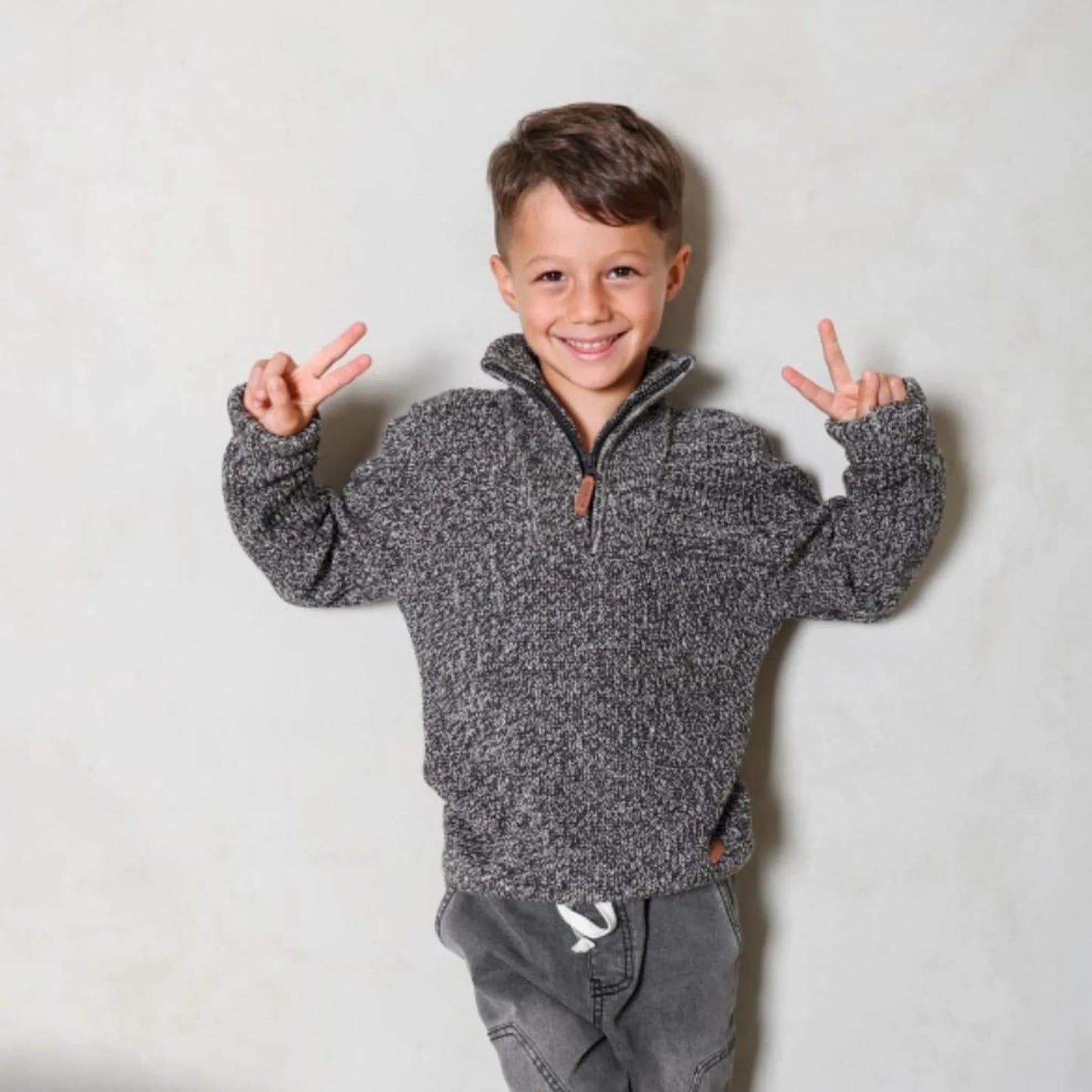 סריג ילדים חצי רוכסן