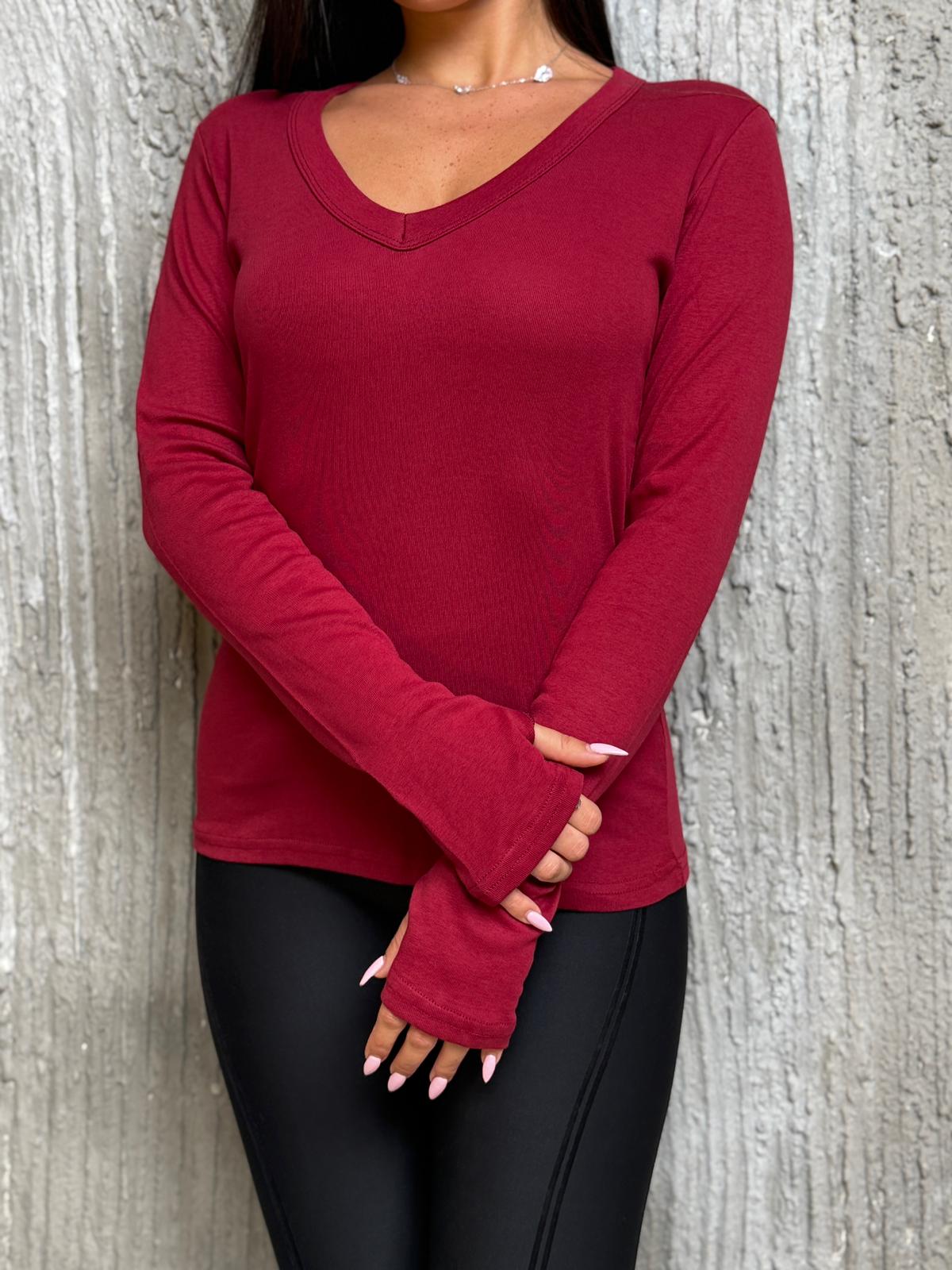 חולצת כפפה צווארון וי