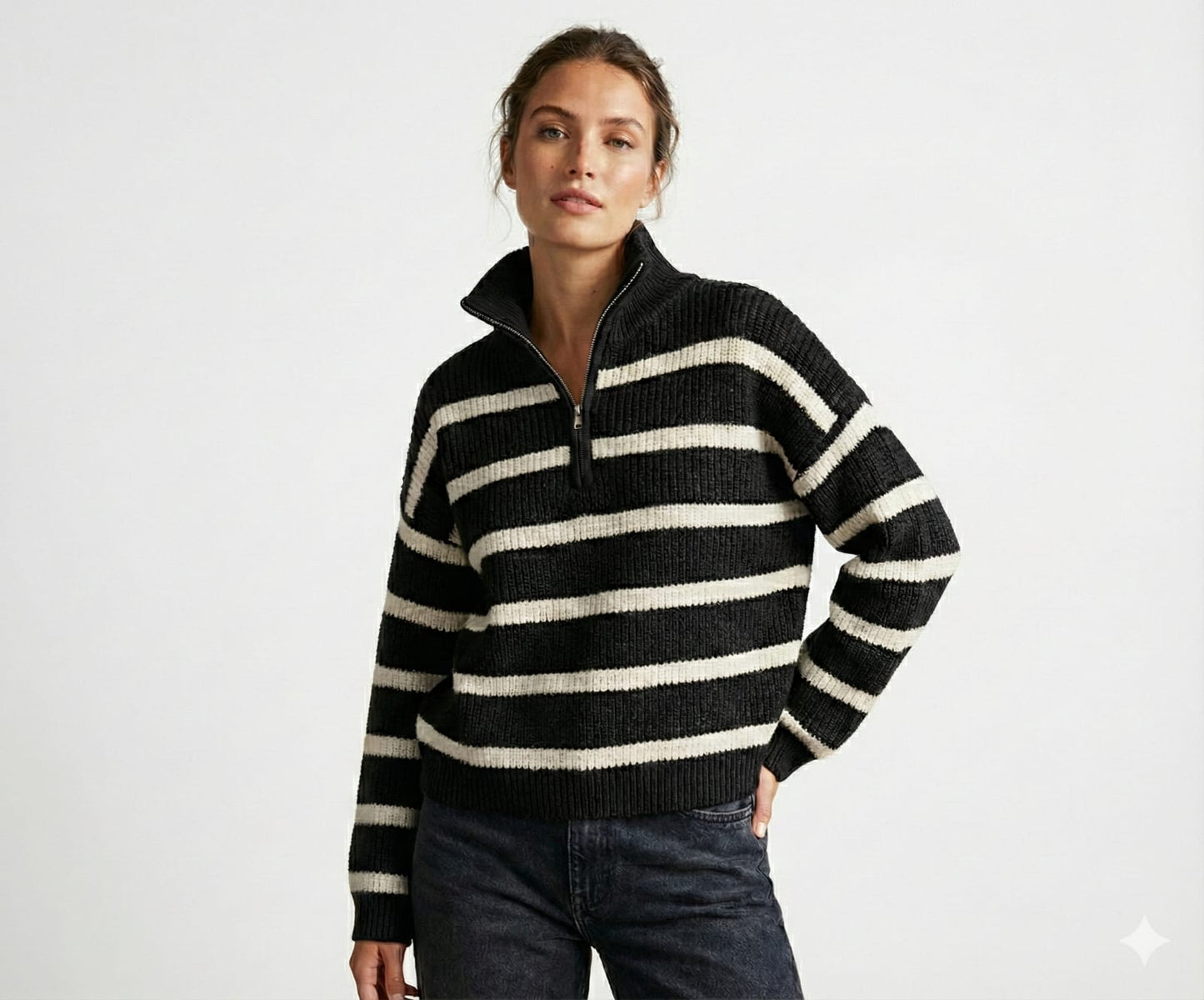 סוודר פסים אופנתי