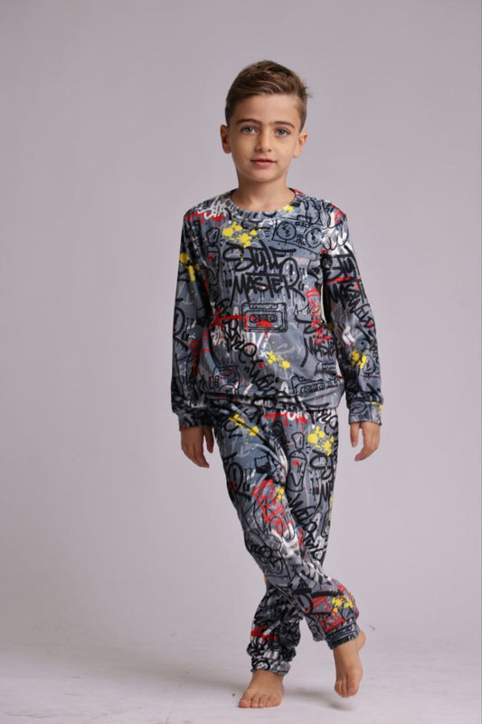 פיג'מה בנים מעבר מעוצבת