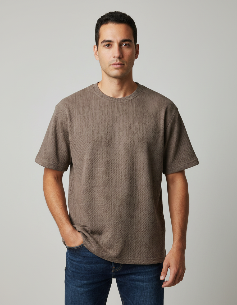 חולצה וופל סריג אובר סייז 2026