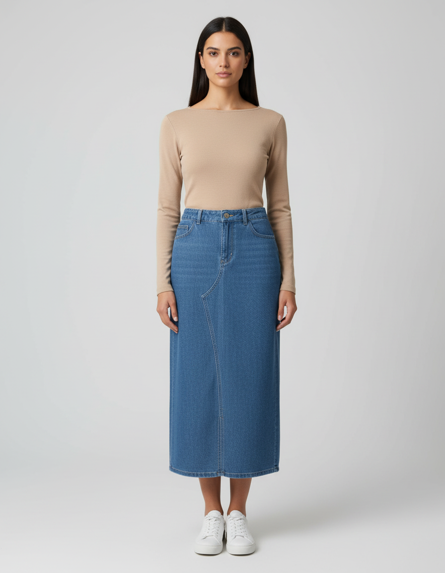 חצאית גינס מקסי