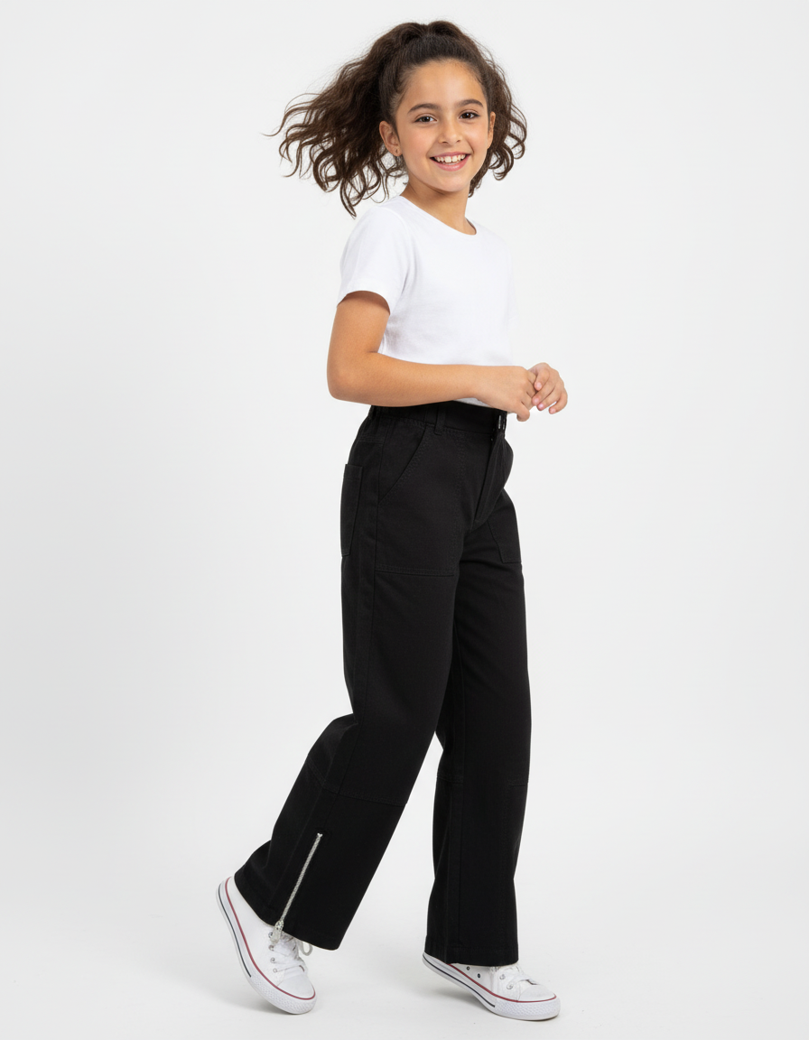 מכנס בנות מתרחב ,רוכסן ברגל