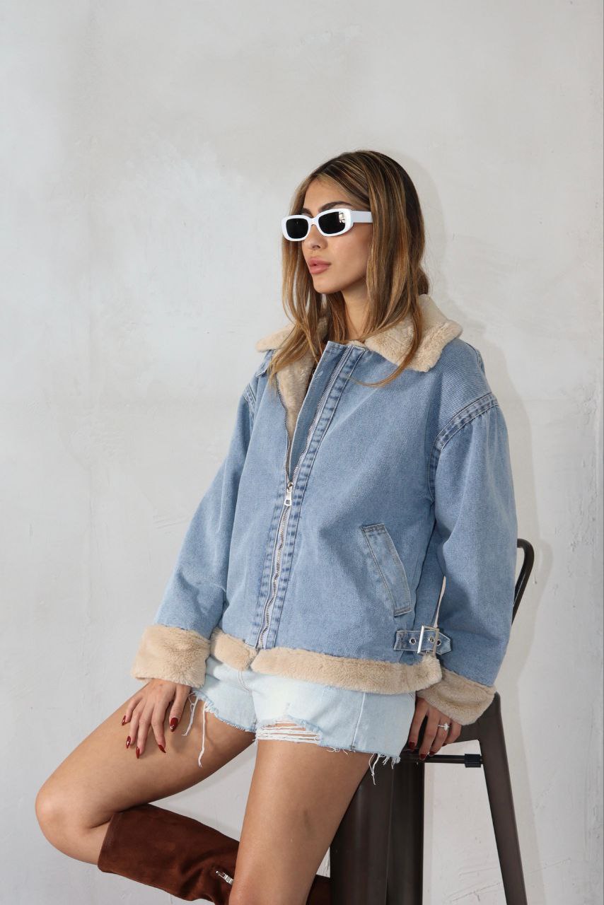 מעיל ג'ינס פרווה