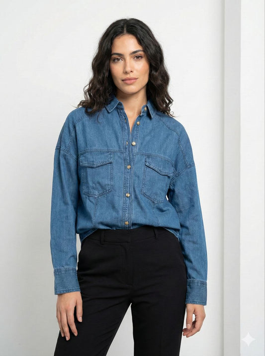 חולצת ג'ינס אובר סייז
