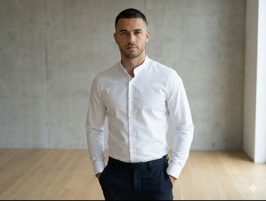 חולצה מכופתרת סלים פיט צווארון סיני