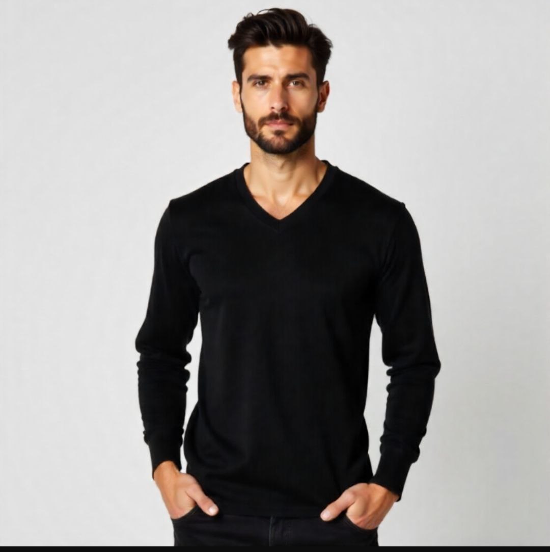 חולצת בייסיק וי ארוך