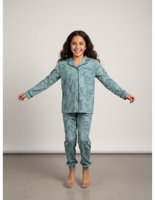 פיג'מה סאטן כפתורים (גארפילד)