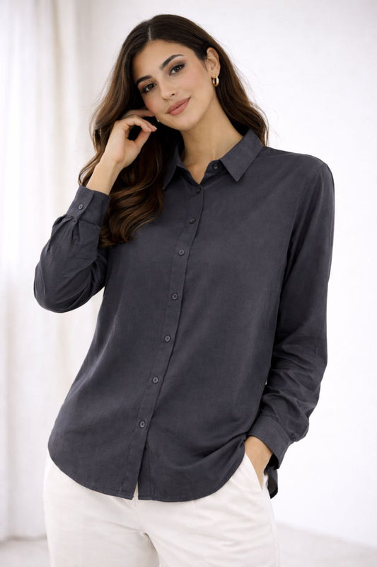 חולצה מכופתרת בד נעים