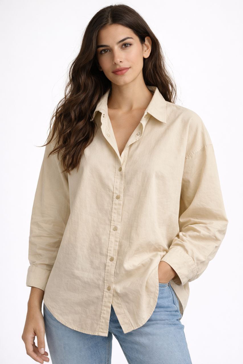 חולצת כפתורים תיק תק אובר סייז