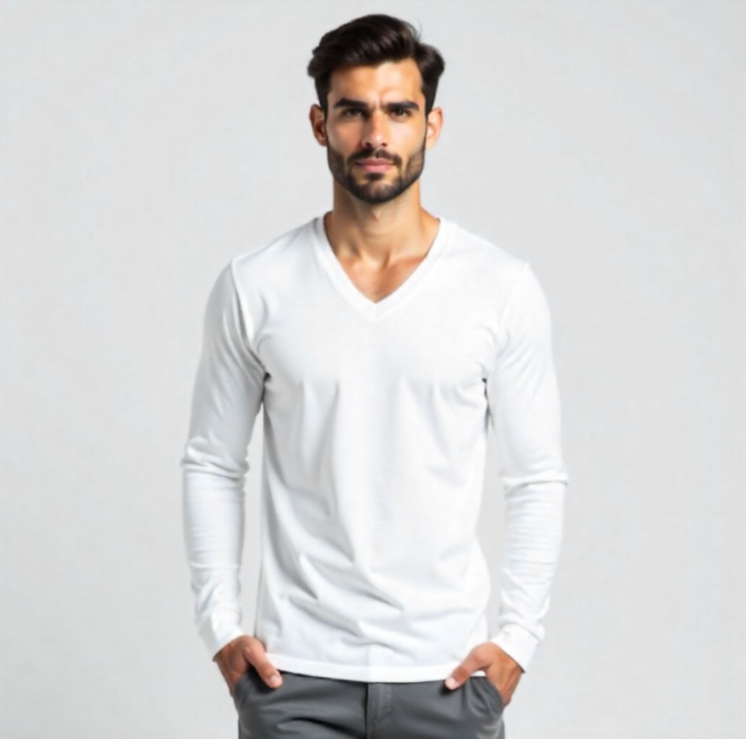 חולצת בייסיק וי ארוך