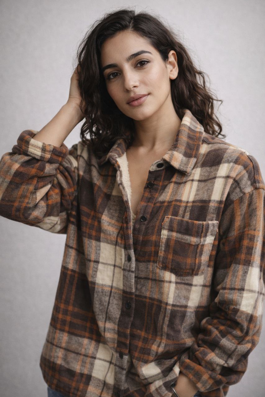 ג'קט משובץ פרווה פנימית