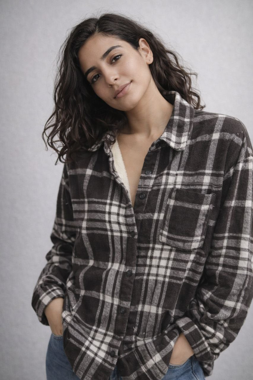 ג'קט משובץ פרווה פנימית