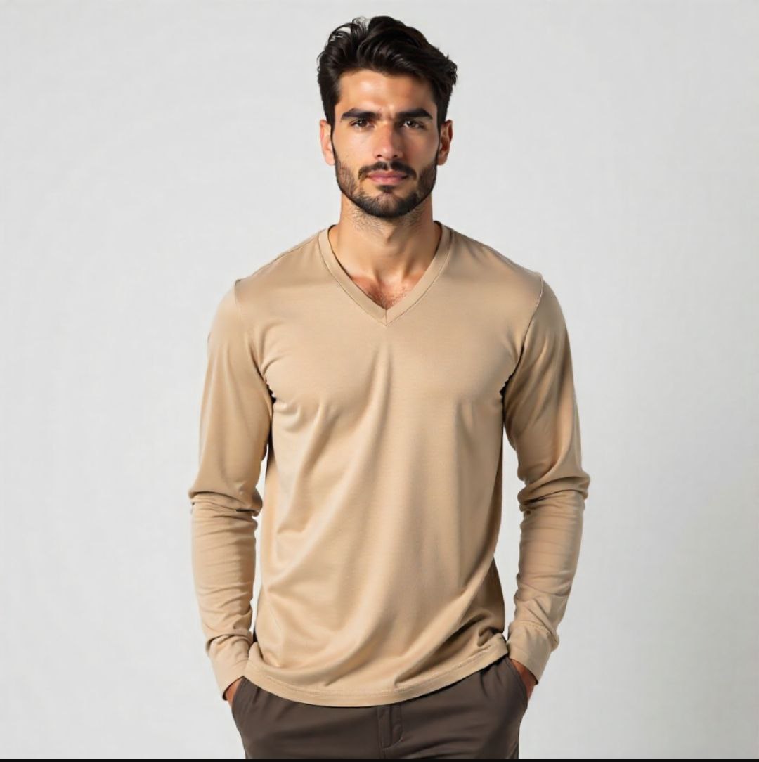 חולצת בייסיק וי ארוך